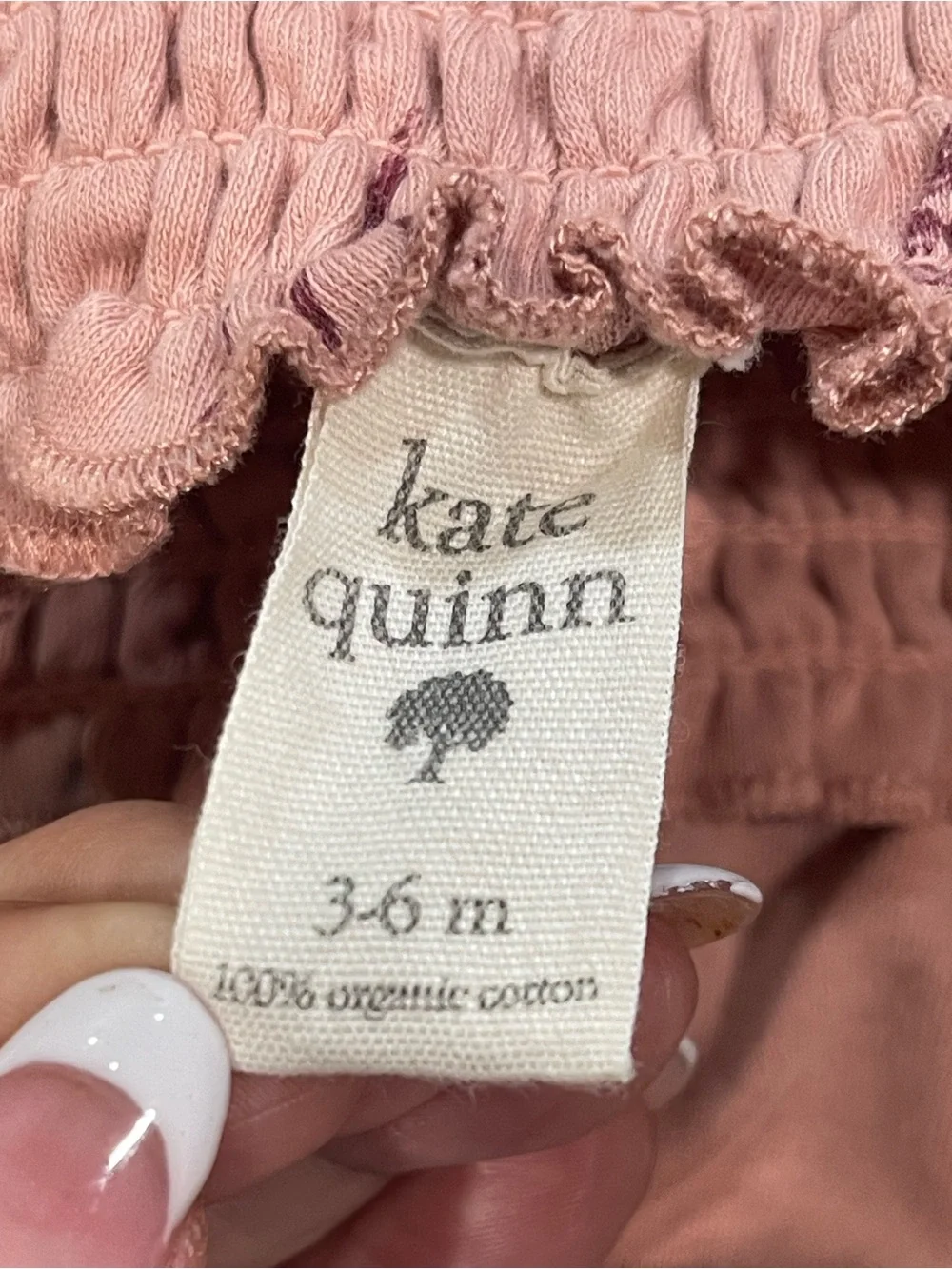 Kate Quinn Organic Smocked Ballerina Bubble Romper Pink Berry Size 3-6M